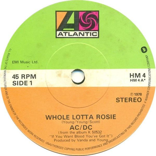 AC/DC : Whole Lotta Rosie (7", Single, RE)