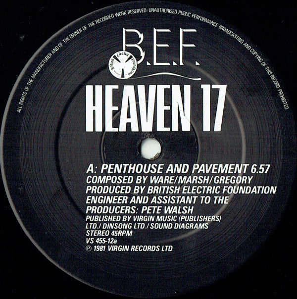 Heaven 17 : Penthouse And Pavement (12", Single)