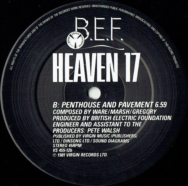 Heaven 17 : Penthouse And Pavement (12", Single)