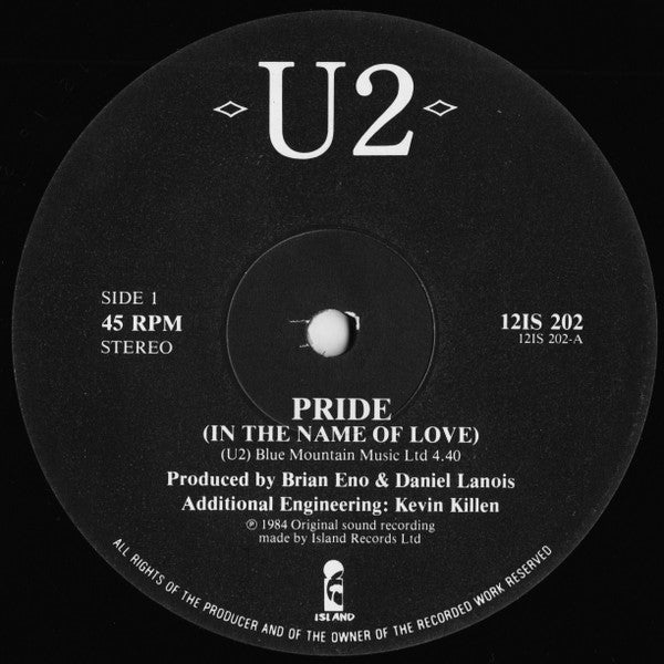 U2 : Pride (In The Name Of Love) (12", Single, RP)