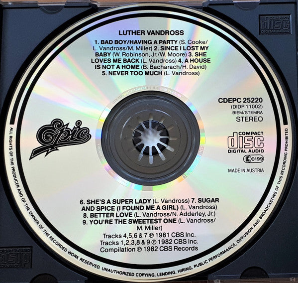 Luther Vandross : Luther Vandross (CD, Comp, RE)
