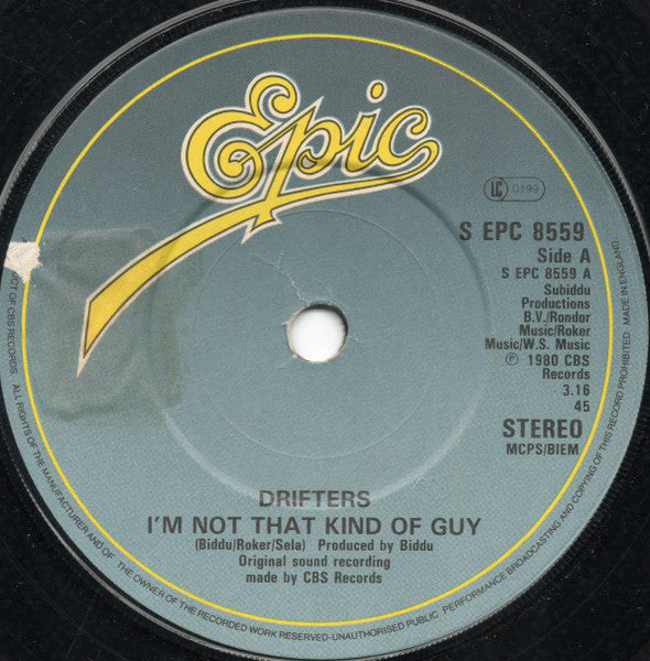 The Drifters : I'm Not That Kind Of Guy (7", Single)