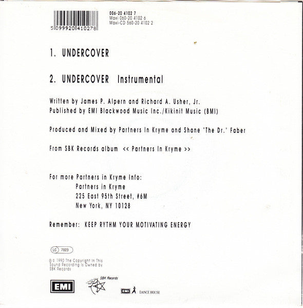 Partners In Kryme : Undercover (7", Single)