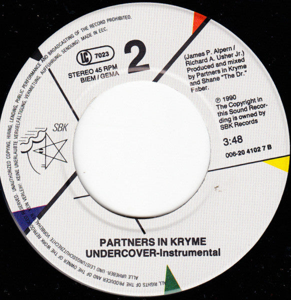 Partners In Kryme : Undercover (7", Single)