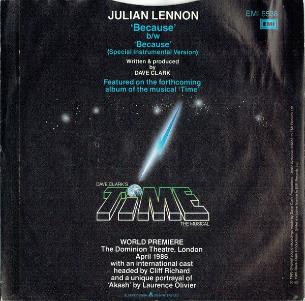 Julian Lennon : Because (7", Single)