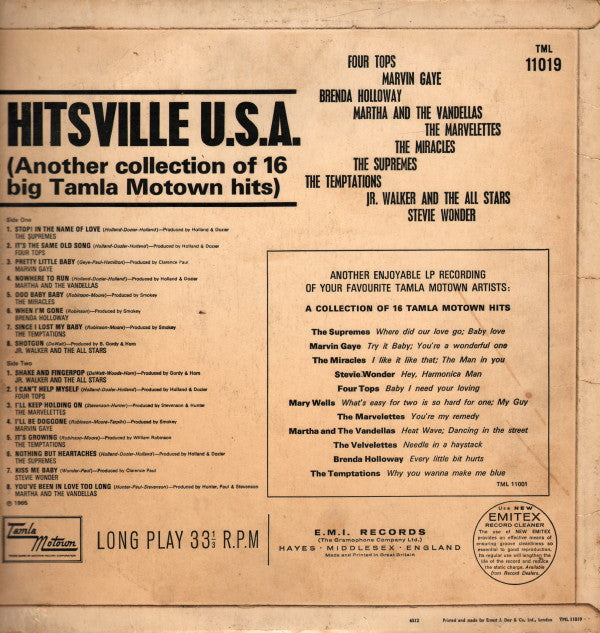 Various : Hitsville U.S.A. (LP, Comp, Mono)