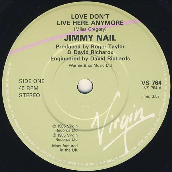 Jimmy Nail : Love Don't Live Here Anymore (7", Single)