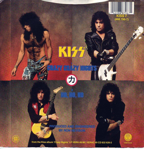 Kiss : Crazy Crazy Nights (7", Single, Sil)