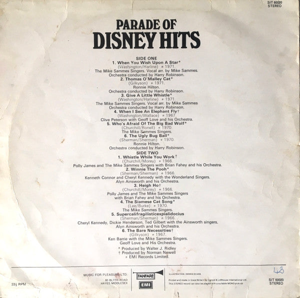 Various : Parade Of Disney Hits (LP, Comp)