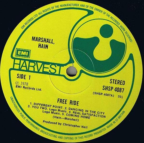 Marshall Hain : Free Ride (LP, Album)