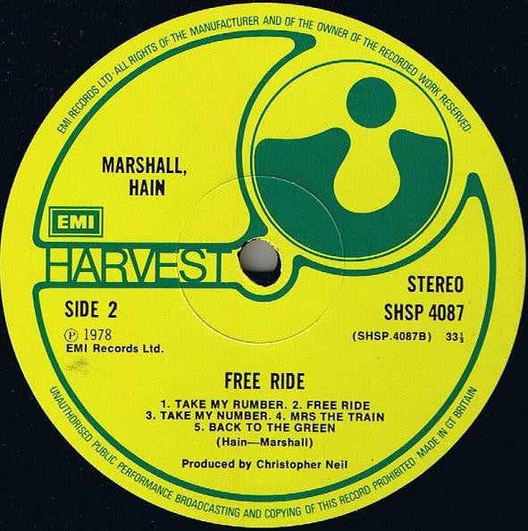 Marshall Hain : Free Ride (LP, Album)
