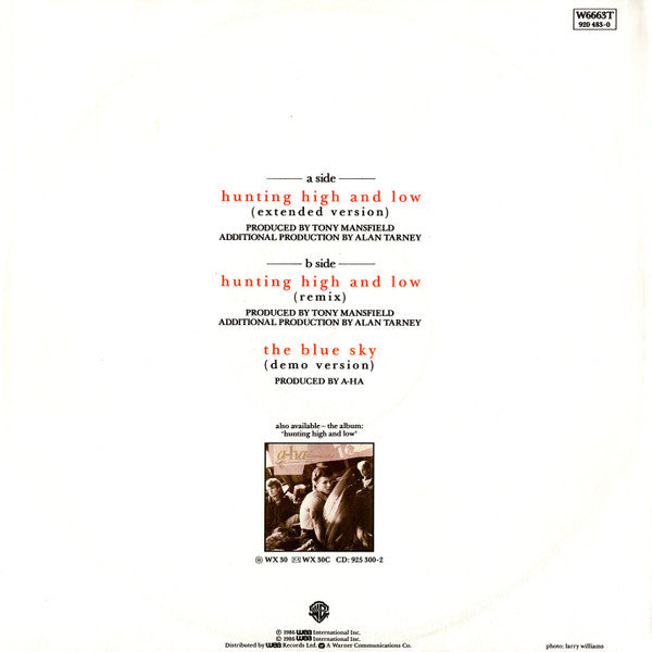 a-ha : Hunting High And Low (12")