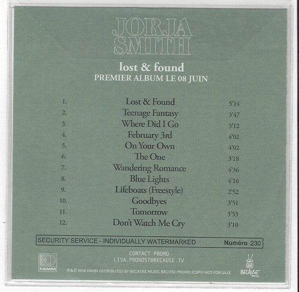 Jorja Smith : Lost & Found (CDr, Album, Promo)