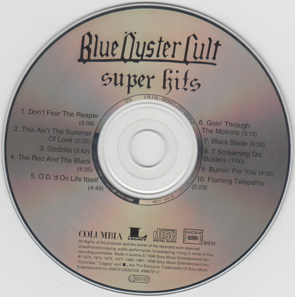 Blue Öyster Cult : Super Hits (CD, Comp)