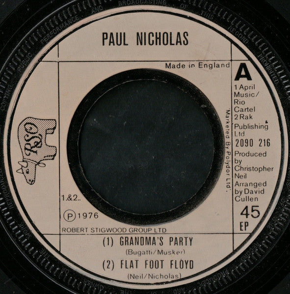 Paul Nicholas : Grandma's Party (7", EP, Lar)
