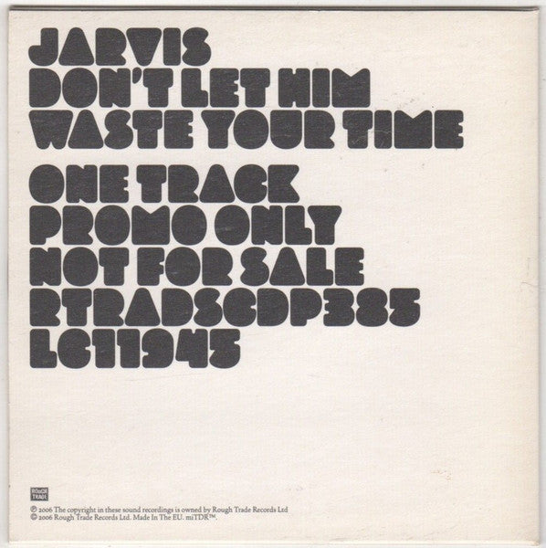 Jarvis Cocker : Don't Let Him Waste Your Time (CD, Single, Promo)