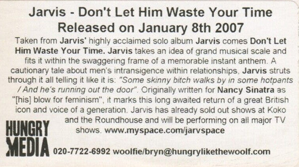 Jarvis Cocker : Don't Let Him Waste Your Time (CD, Single, Promo)
