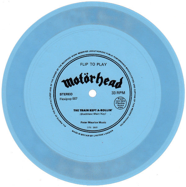 Motörhead : The Train Kept A-Rollin' (Flexi, 7", S/Sided, Blu)