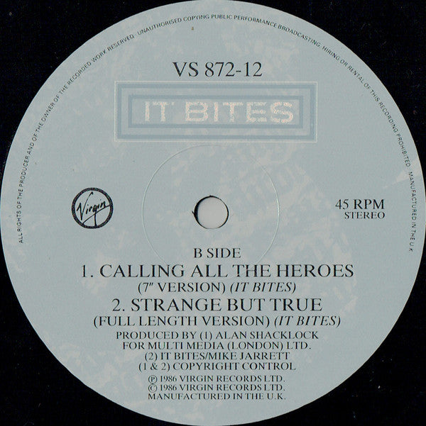 It Bites : Calling All The Heroes (12", Single)