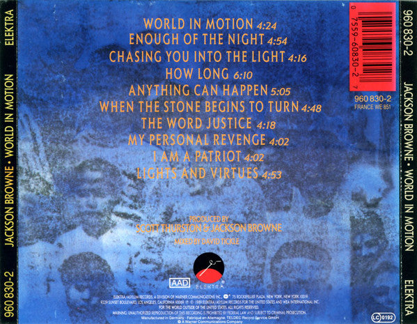 Jackson Browne : World In Motion (CD, Album)