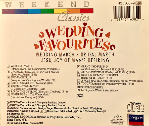 Stephen Cleobury : Wedding Favourites (CD, Album)