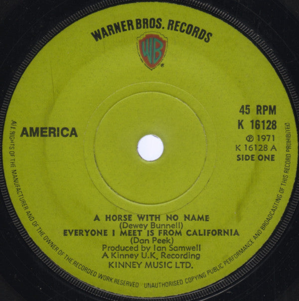 America (2) : A Horse With No Name (7", Gre)