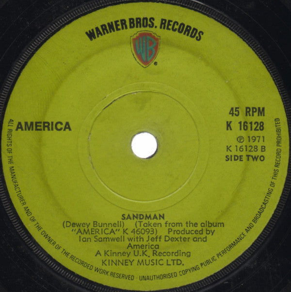 America (2) : A Horse With No Name (7", Gre)