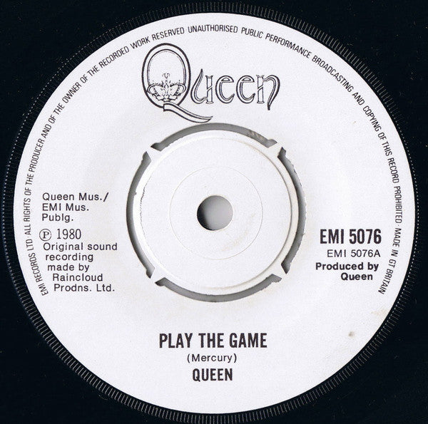 Queen : Play The Game (7", Single, Whi)