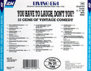 Various : You Have To Laugh, Don't You?: 22 Gems Of Vintage Comedy (CD, Album, Comp, Mono)