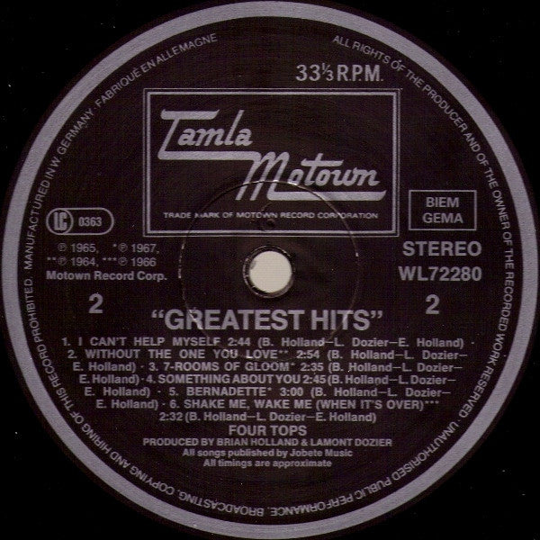 Four Tops : Greatest Hits (LP, Comp)