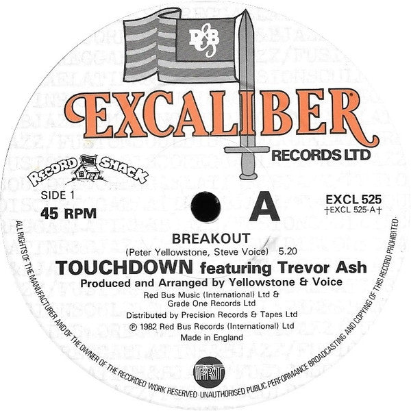 Touchdown Featuring Trevor Ash : Breakout (12", Single)