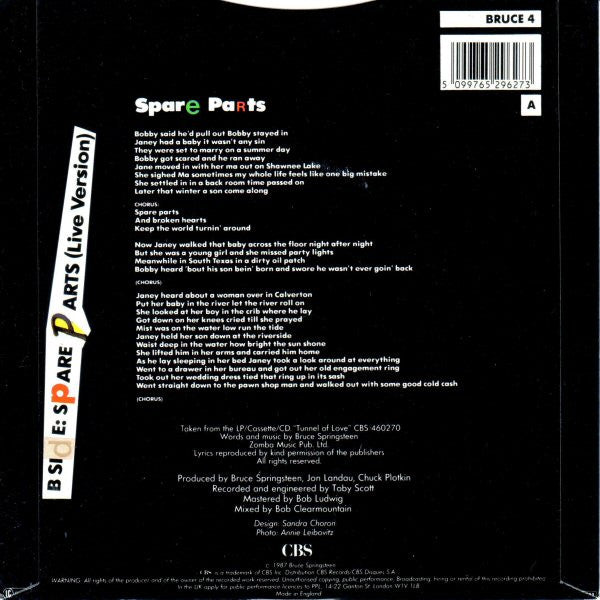 Bruce Springsteen : Spare Parts (7", Single, Sma)