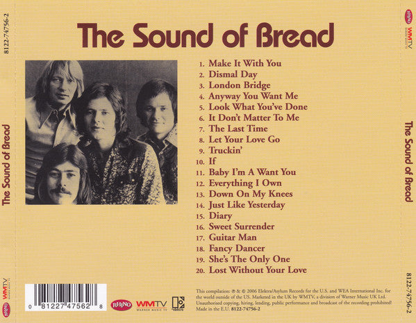 Bread : The Sound Of Bread (Their 20 Finest Songs) (CD, Comp, RE, RP)