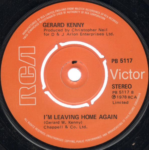Gerard Kenny : New York, New York (7", Ora)