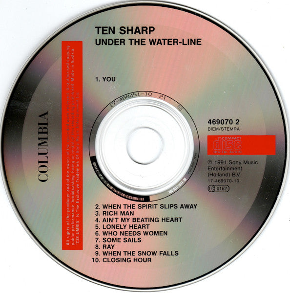 Ten Sharp : Under The Water-Line (CD, Album)