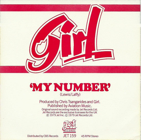 Girl (2) : My Number (7", Single, Cle)