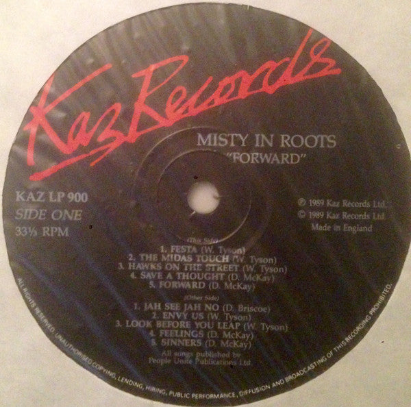 Misty In Roots : Forward (LP, Album, DMM)