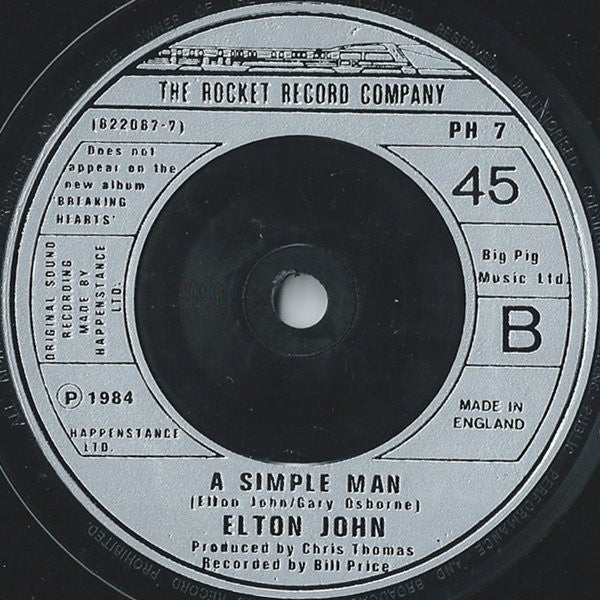 Elton John : Sad Songs (Say So Much) (7", Single, Sil)