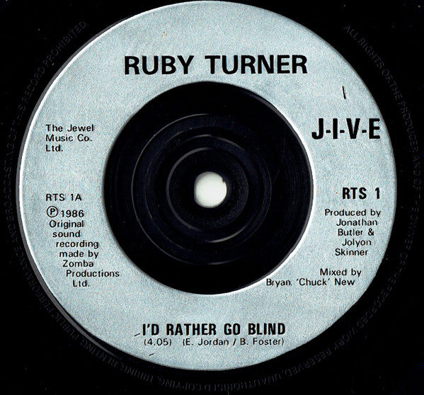Ruby Turner : I'd Rather Go Blind (7", Single, Inj)