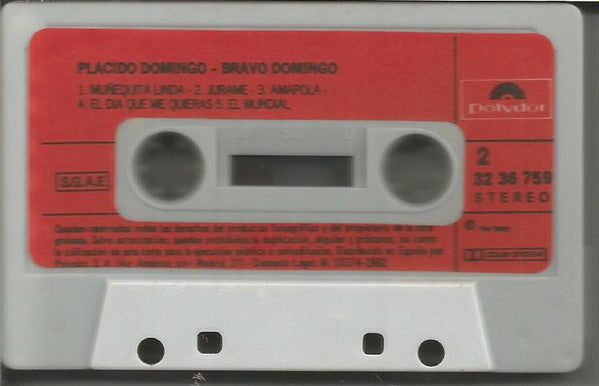 Placido Domingo : Bravo Domingo (Cass, Comp, Dol)