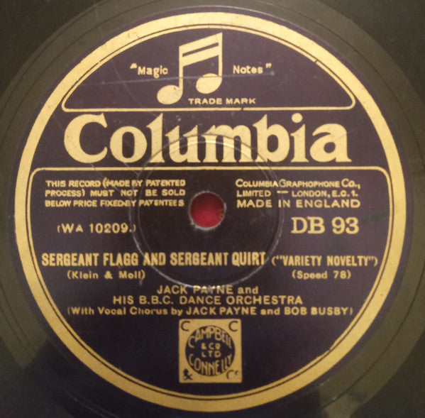 Jack Payne And His Orchestra : Airman ! Airman ! (Don't Put The Wind Up Me !) / Sergeant Flagg And Sergeant Quirt (Shellac, 10")