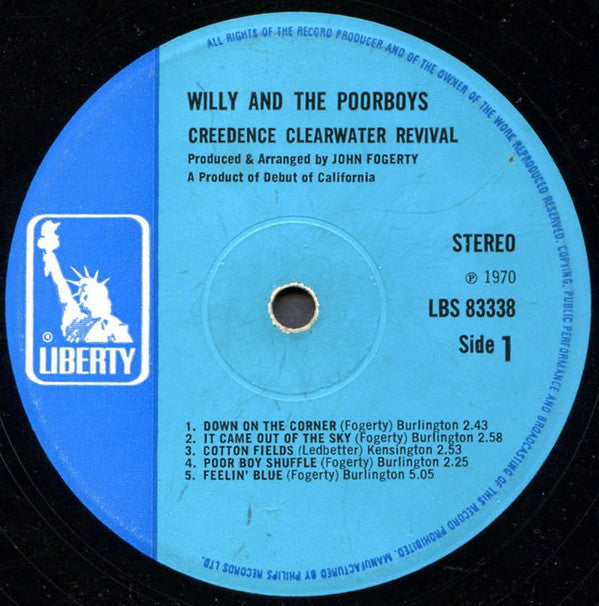 Creedence Clearwater Revival : Willy And The Poor Boys (LP, Album, Blu)