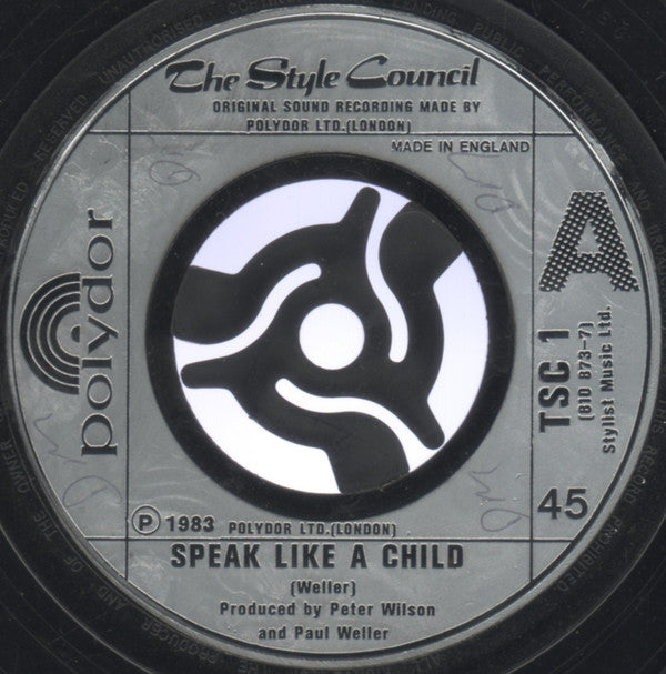 The Style Council : Speak Like A Child (7", Sil)