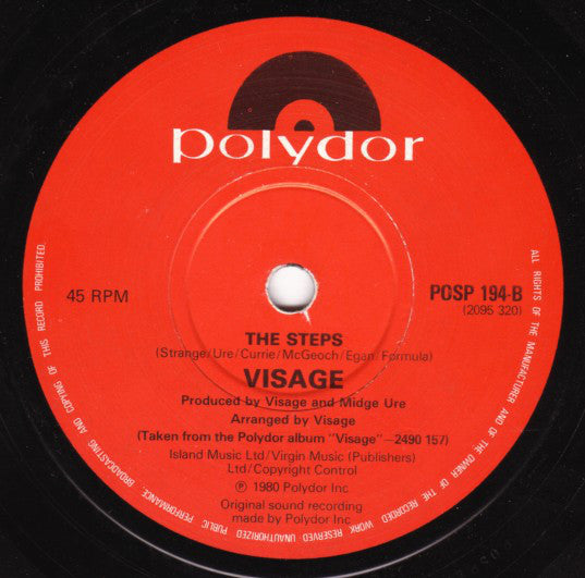 Visage : Fade To Grey (7", Single, Pap)
