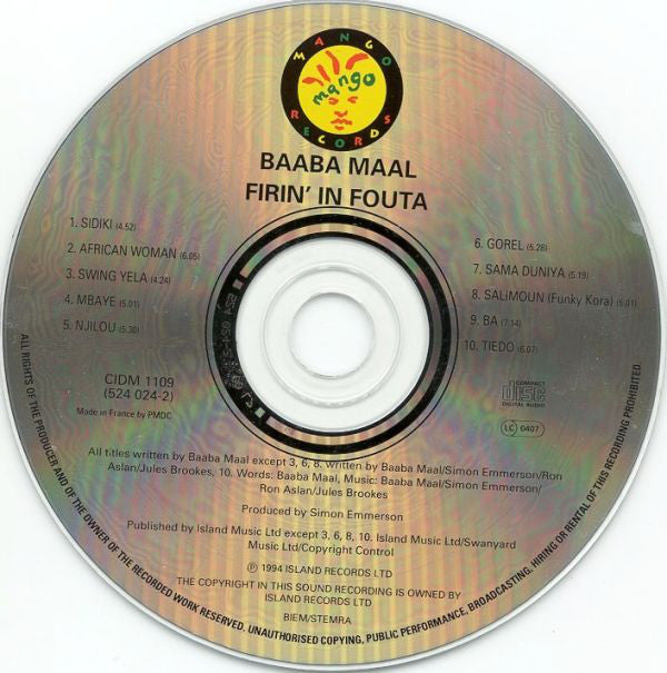 Baaba Maal : Firin' In Fouta (CD, Album)