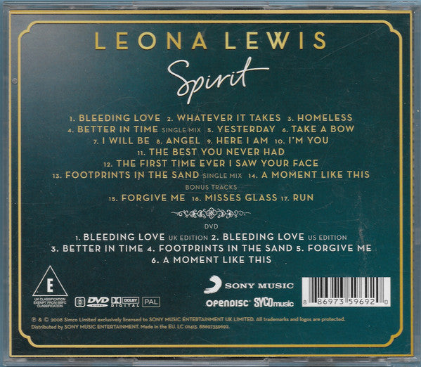 Leona Lewis : Spirit (CD, Album, Ope + DVD-V, PAL, Reg + Dlx)