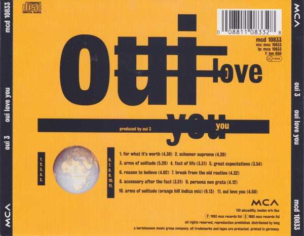 Oui 3 : Oui Love You (CD, Album)