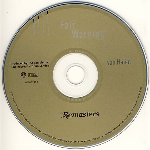 Van Halen : Fair Warning (HDCD, Album, RE, RM)