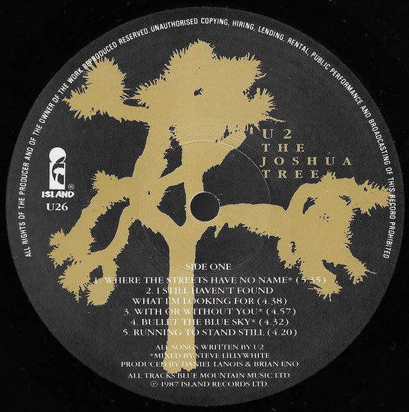 U2 : The Joshua Tree (LP, Album, PRS)