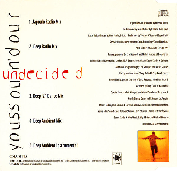 Youssou N'Dour : Undecided (CD, Single)